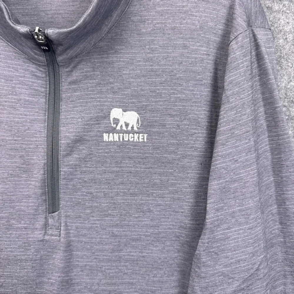 TravisMathew Pullover Quarter Zip Large Gray Nantucket Elephant Performance